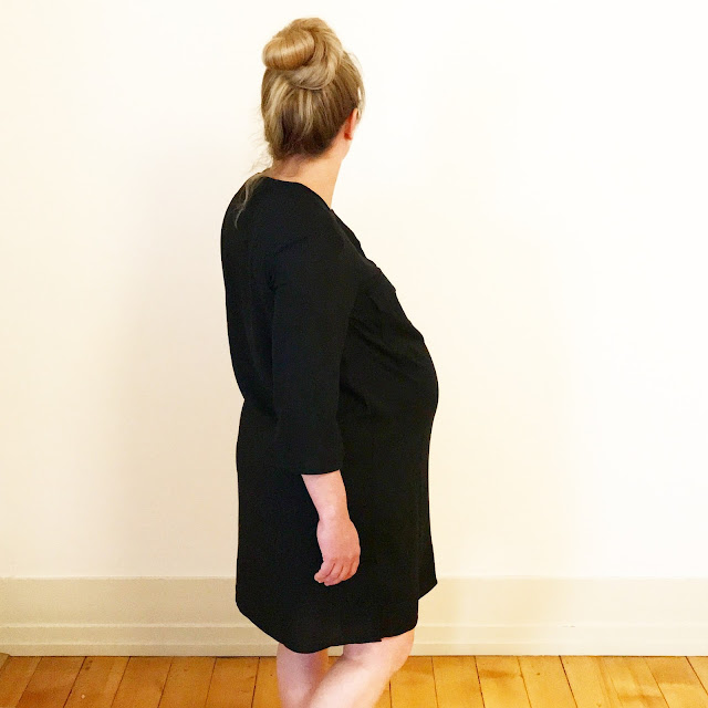 robe chemise noire, H&M, sandales, Zara, Look, Fashion, Mode, Ootd, Pregnant, grossesse, maternité