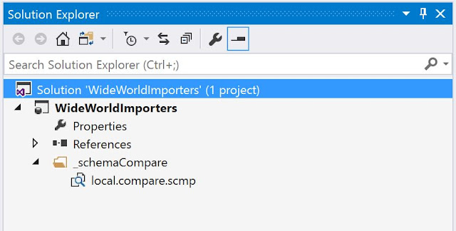 Project structure with schema compare folder