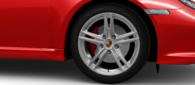 Porsche Wheel Caps with Colored Crest