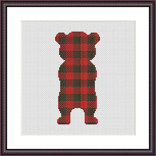 Lumberjack bear cross stitch pattern - Tango Stitch