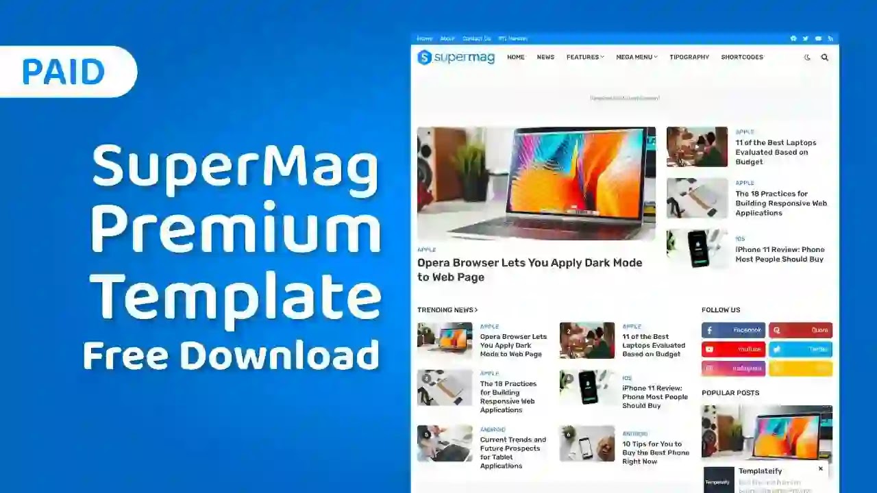 Supermag Premium Blogger Template Free Download Now Latest