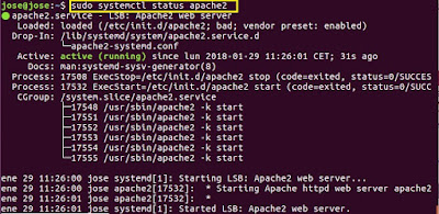 Ver el estado de un servidor apache en ubuntu