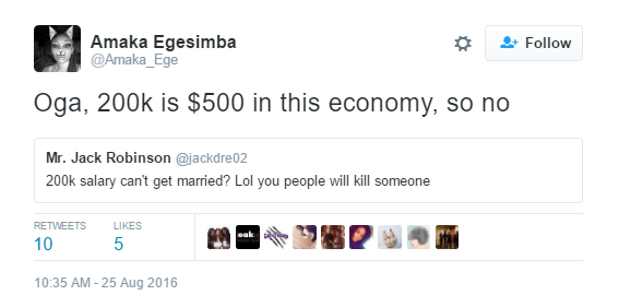 Wait, a man who earns 200k per month shouldn't start a family? Nigerian Twitter users share opinions 