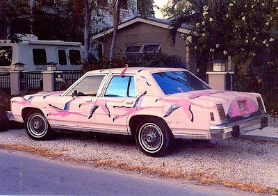  Painted Flamingos on Lincoln Art Car