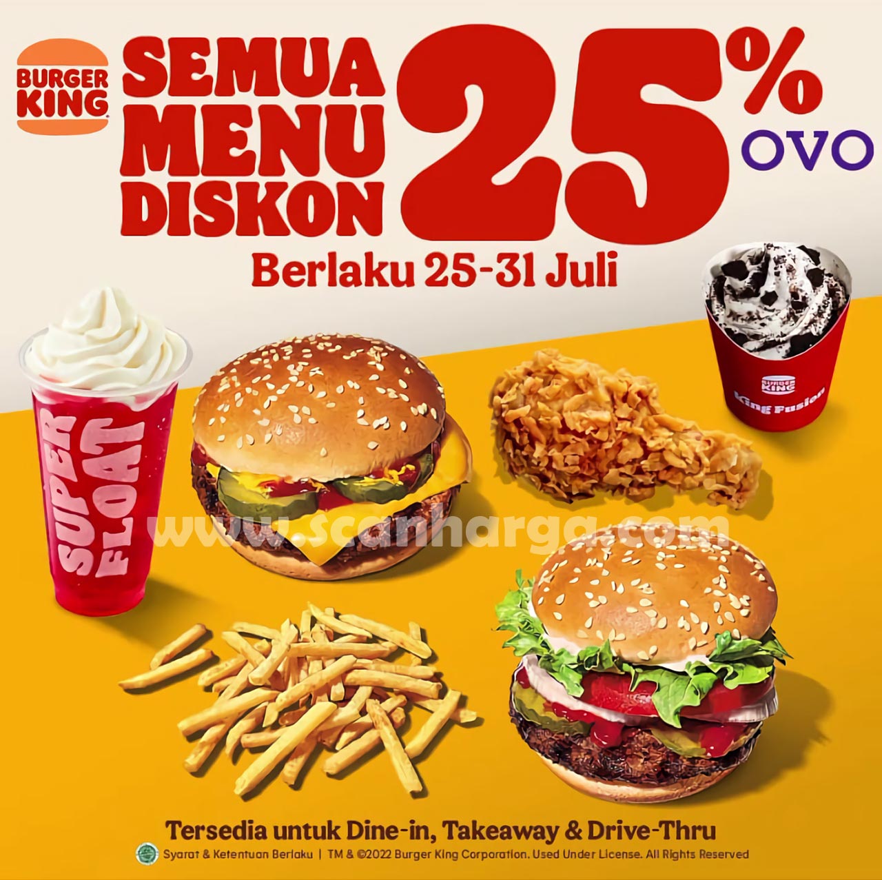 Promo Burger King Dengan OVO Diskon 25% untuk Semua Menu*
