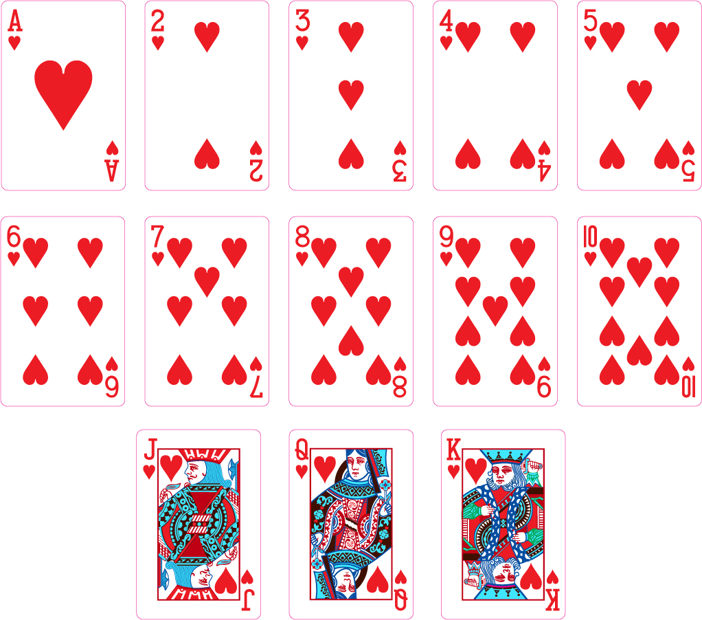 Bezierinfoベジェインフォ ハートのトランプ カード Heart Playing Cards イラスト素材