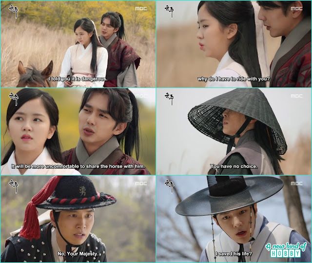 ga eun on the horse with chun soo the chief peddler - Ruler: Master of the Mask: Episode 11 & 12 korean Drama