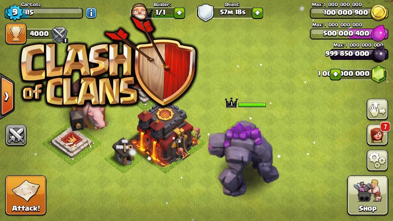 Clash of Clans Hacked with 9999999 Gems, Gold, Elixir 2017 - 