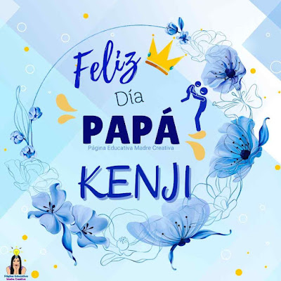 Solapín Feliz Día del Padre - Nombre Kenji para imprimir gratis