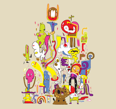 Threadless - Beaver Circus Spectacular by Jon Burgerman