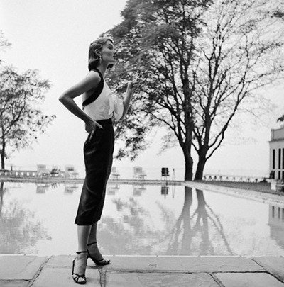 Evelyn Tripp wearing a halter-top dress by Katja of Sweden, Bermuda 1951 Image by © Genevieve