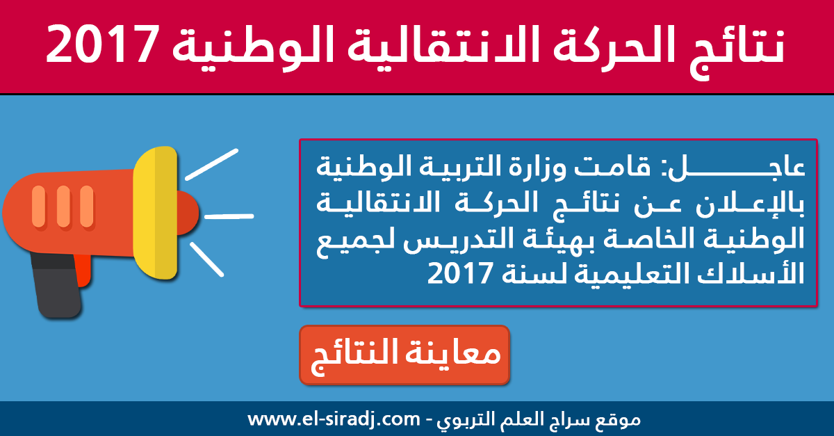 نتائج الحركة الانتقالية الوطنية لهيئة التدريس لسنة 2017