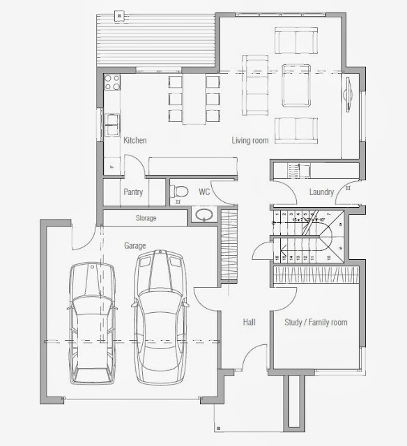 Planta de casa moderna