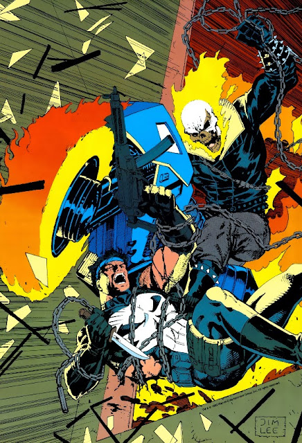 Ghost Rider vs Punisher Jim Lee