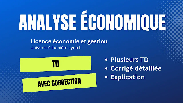 TD en Analyse Économique avec Corrigé (Université Lumière Lyon II)