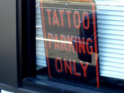 Park ONLY your tattoos here. Nothing else. No excuses.