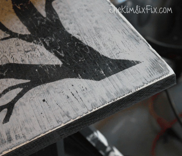Distressed crackle finish sign