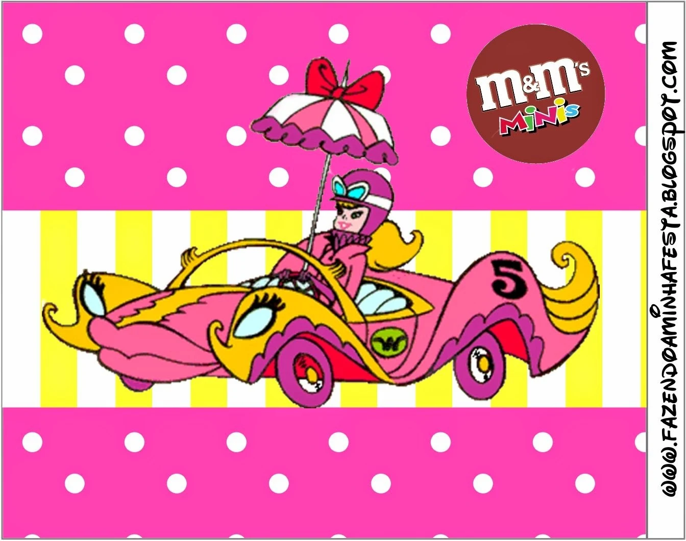 Penelope Pitstop Free Printable M&M Labels.