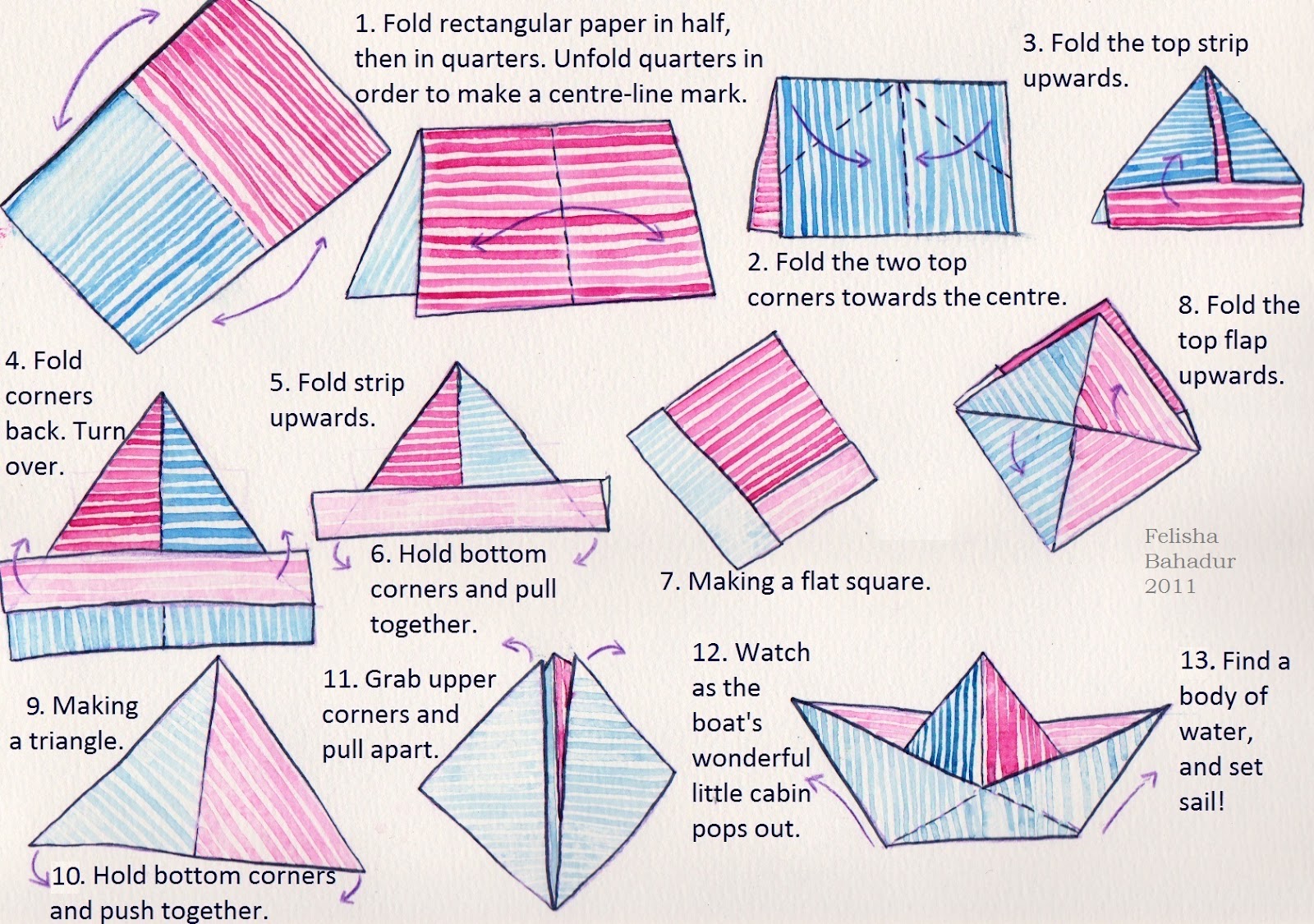 you make your own paper boat, out of currency, an A4 sheet of paper ...
