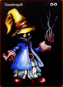 Counterspell Final Fantasy fan art Black Mage altered art magic the gathering mtg card artwork mtg altered card art