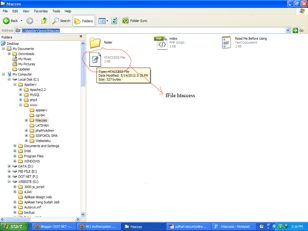 SECURITY HALAMAN WEBSITE DENGAN HTACCESS | DOT NET