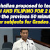 Gatchalian proposed to teach English and Filipino for 2 hours from the previous 50 minutes