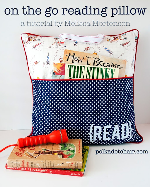 on the go reading pillow - free pattern by Polkadot Chair