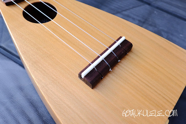 KM Ukuleles Boatpaddle Soprano Ukulele bridge