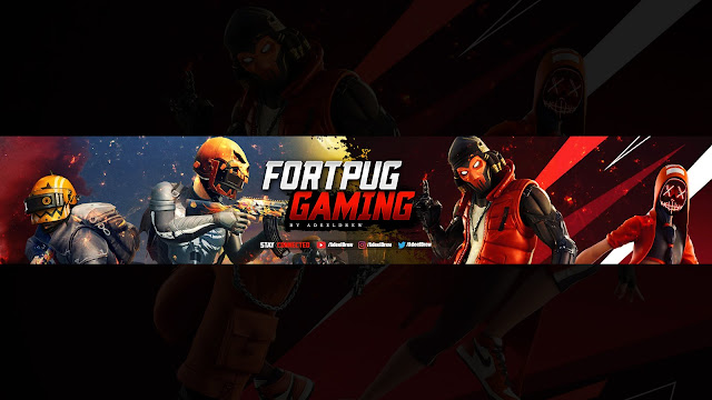 FortPug YouTube Gaming Banner Art Free Download PSD Template AdeelDrew