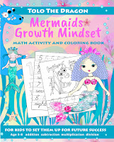 Mermaids growth mindset math activity and coloring book. For kids to set them up for future success