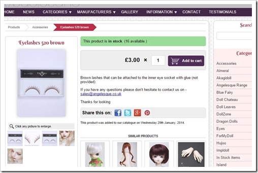 Brown Doll Eyelashes from Angelesque Brown Doll Eyelashes from Angelesque