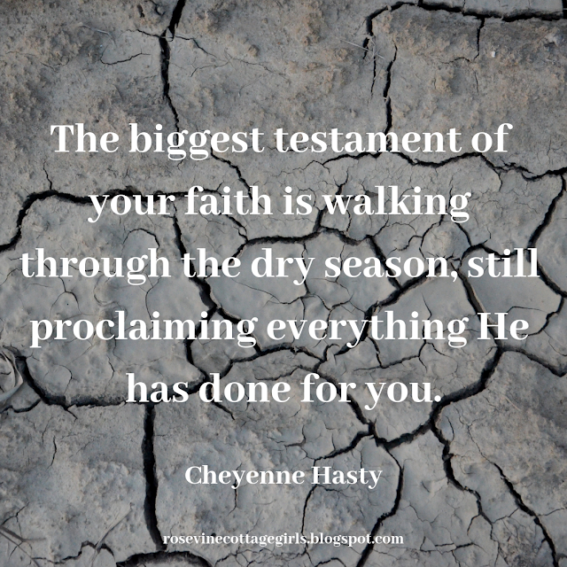 the biggest testament of your faith is walking through the dry season, still proclaiming everything He has done for us.