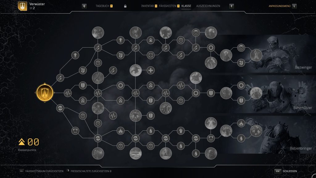 These are the subclasses and the skill tree of the devastator