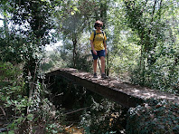 Travessant la Riera de Clarà per la Palanca de Casserres