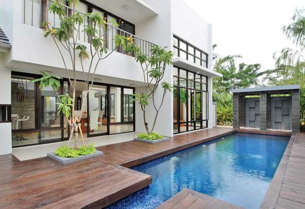 Contoh Kolam Renang Minimalis Belakang Rumah