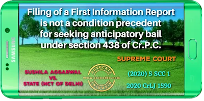filing of a first information report is not a condition precedent to the exercise of the power under Section 438
