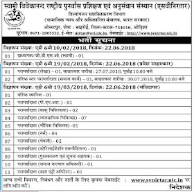 Govt Job - स्वामी विवेकानंद राष्ट्रीय पुनर्वास प्रशिक्षण एवं अनुसंधान संसथान (SVNIRTAR)