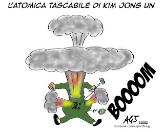 Kim jong un, atomica, minacce, corea, vignetta, satira