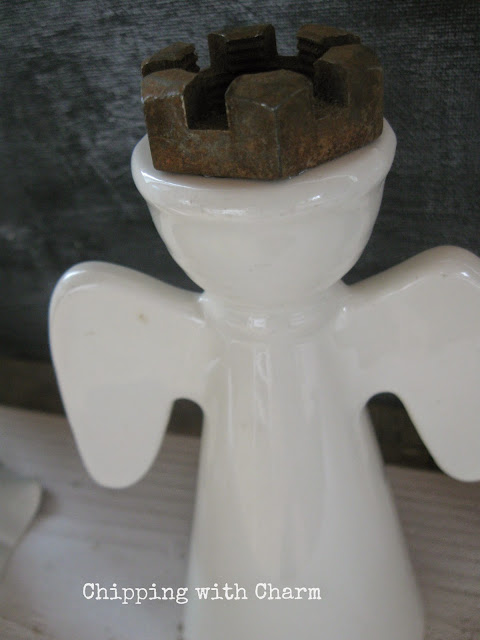 Chipping with Charm: Thrift Store Angel with Rusty Halo...www.chippingwithcharm.blogspot.com