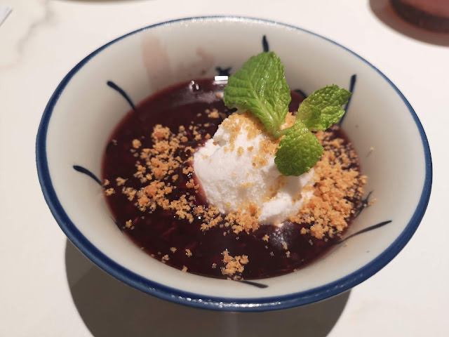 Purple Rice Porridge with Coconut Ice Cream