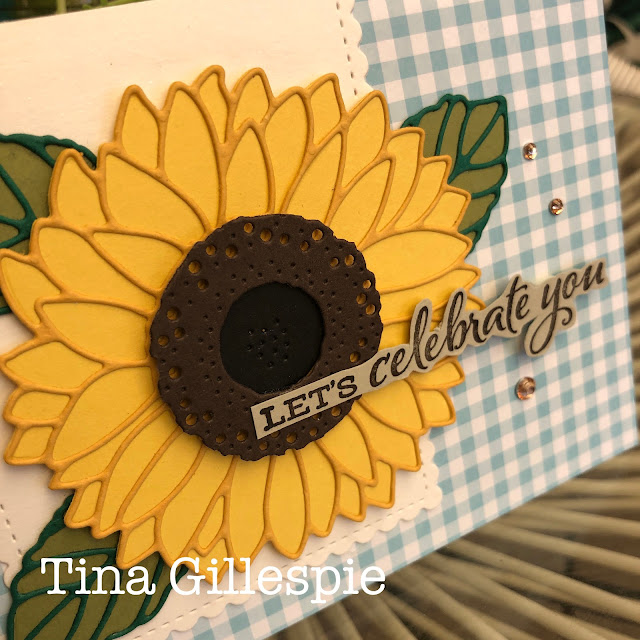 scissorspapercard, Stampin' Up!, Creative Showcase, Celebrate Sunflowers, Sunflowers Dies, Stitched So Sweetly Dies, Subtles DSP