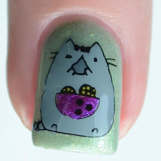 pusheen nail art