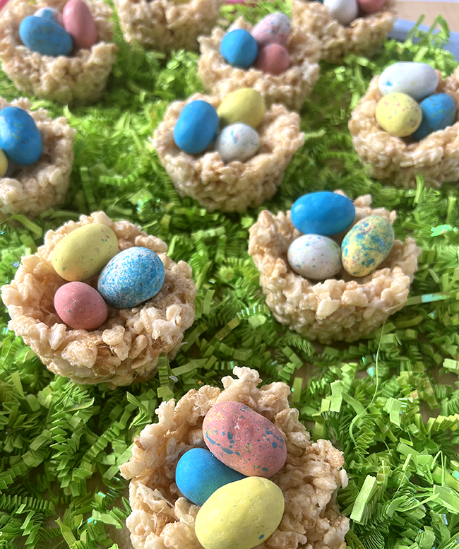 Springtime Crispy Rice Nests