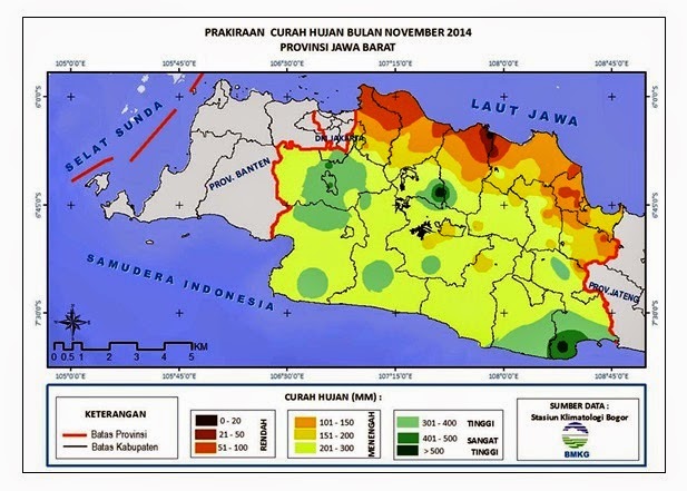 Perakiraan Curah Hujan Prov Jawa  Barat  Bulan November dan 