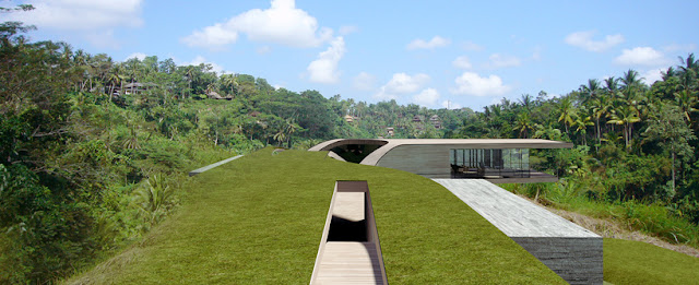 Narrow entrance to the Modern Contemporary House In Bali