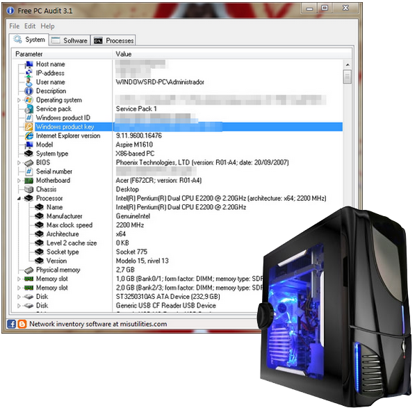 Free PC Audit 4.9 - Portable - Visualiza en segundos hardware, software y procesos de tu sistema