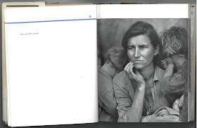 MacLeish text "Now we don't know" next to Migrant Mother image