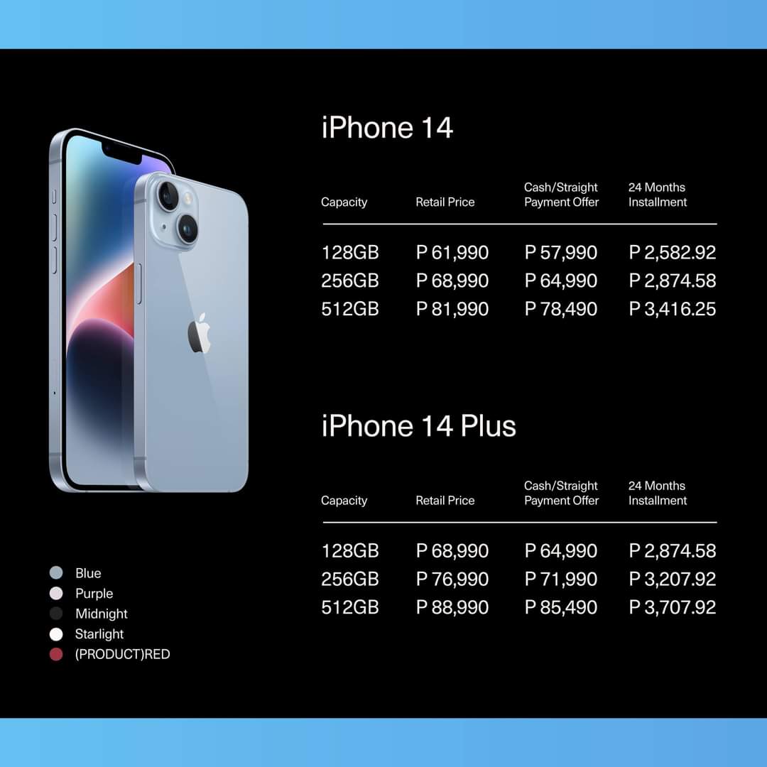 iPhone 14 and 14 Plus Price