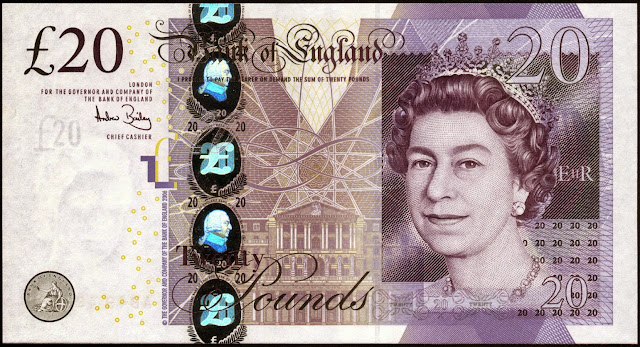 Bank of England Bank Notes‎ 20 Pound Sterling note 2007 Queen Elizabeth II