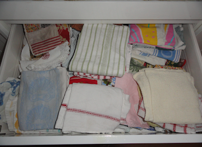 Organising the tea towel drawer